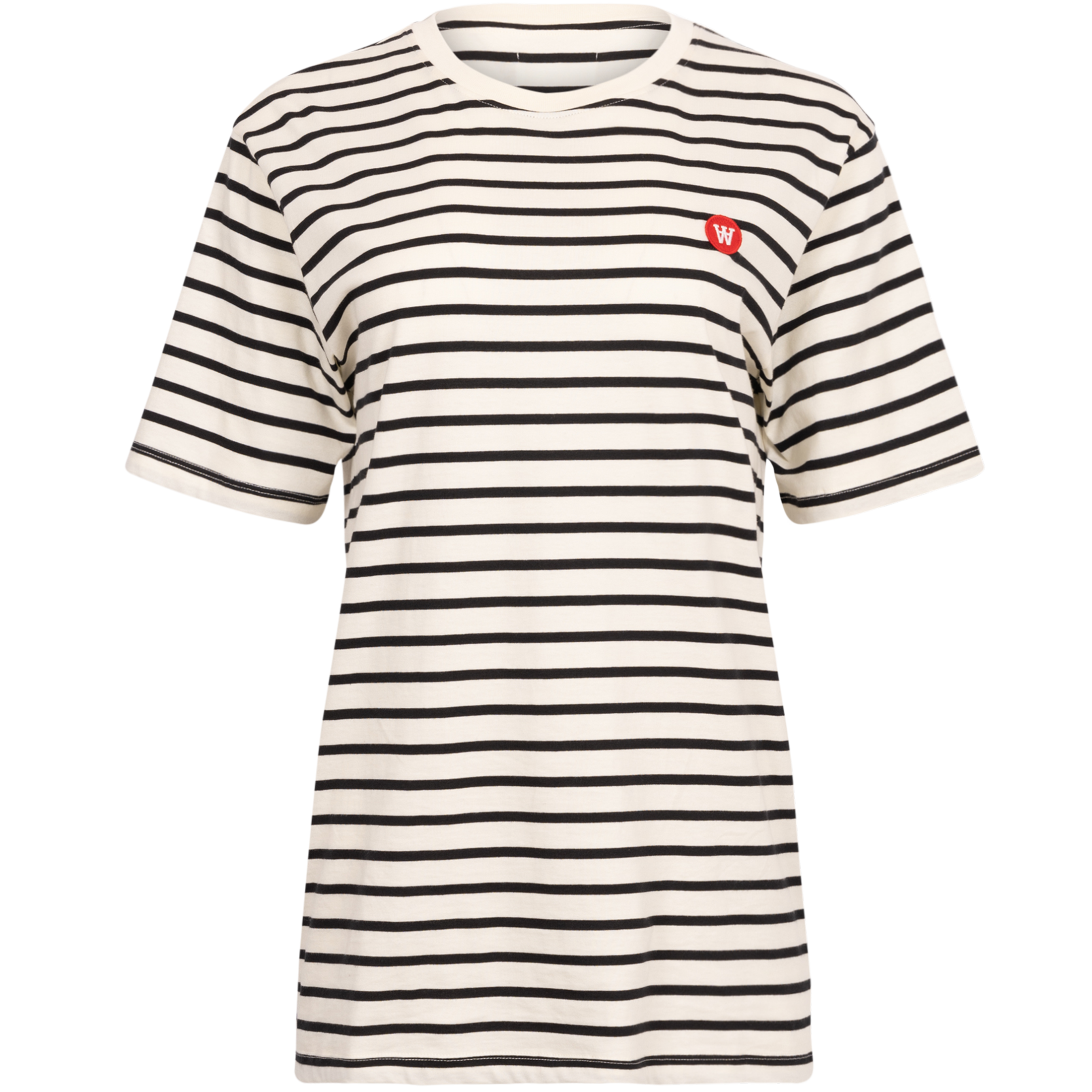 Ace Badge T-Shirt - Off-White/Black Stripes