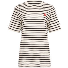 Ace Badge T-Shirt - Off-White/Black Stripes