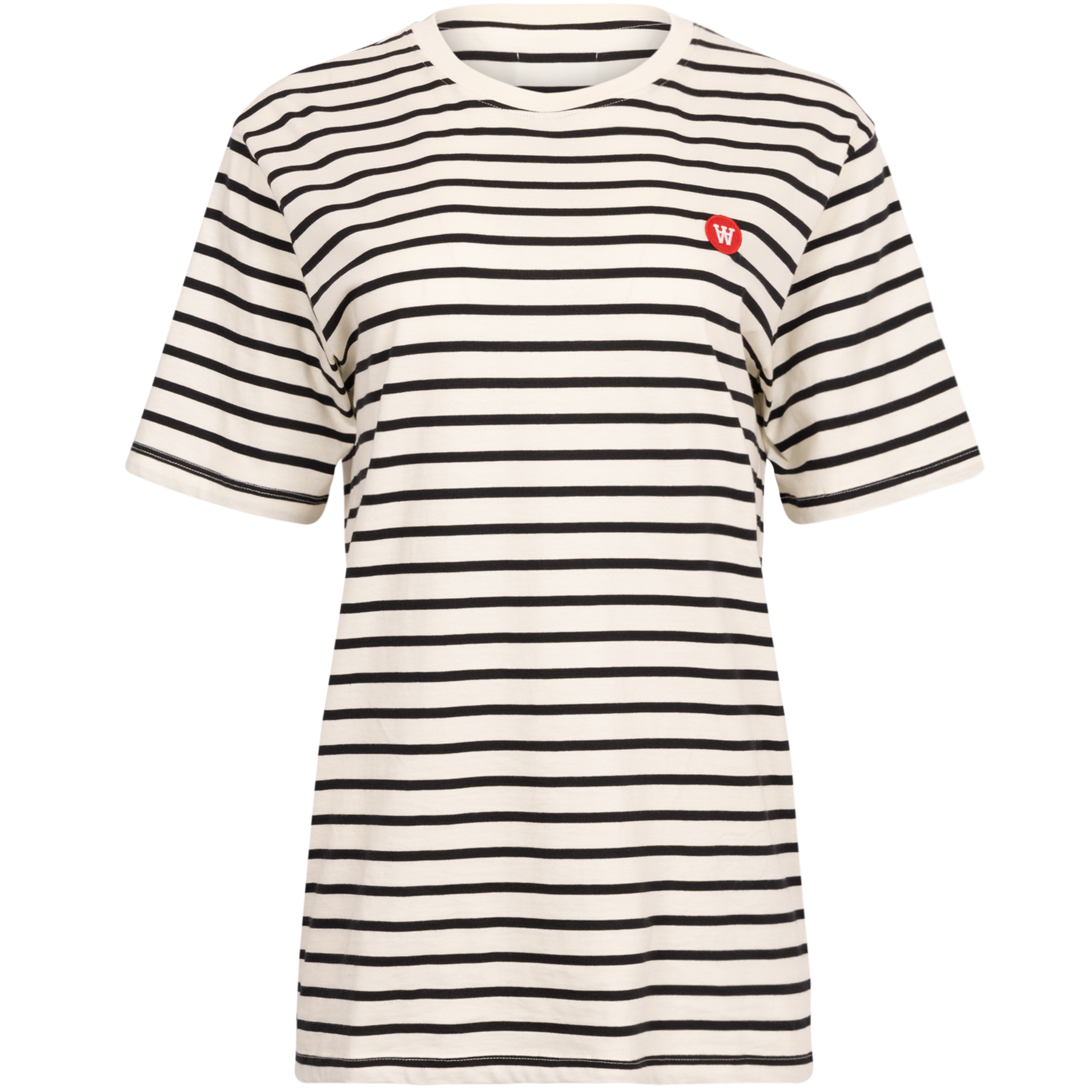 Ace Badge T-Shirt - Off-White/Black Stripes