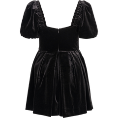 Velvet Sweetheart Mini Dress - Black