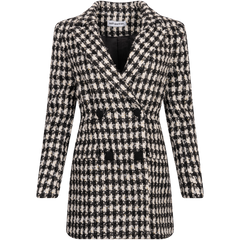 Check Boucle Tailored Mini Dress - Black