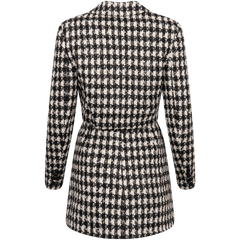 Check Boucle Tailored Mini Dress - Black
