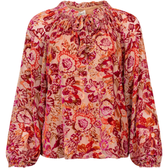 Alba Velvet Burnout Blouse - Pink