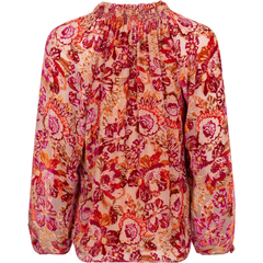 Alba Velvet Burnout Blouse - Pink