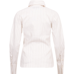 Fitted Bustier Shirt - White Pinstripe