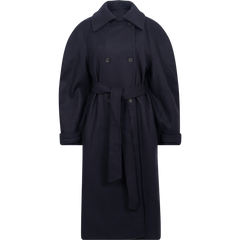 Wool Trench Coat - Navy