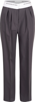 Branded Waistband Trousers - Steel Grey