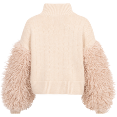 Faux Fur Turtleneck - Off White