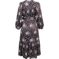 Crépe Satin Midi Dress - Night Flowers