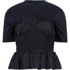 Diana Taffeta S/Slv Top - Black