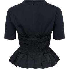 Diana Taffeta S/Slv Top - Black