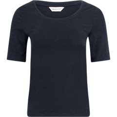 Slim Cot/Ela Ss Scoop Neck Top - Black
