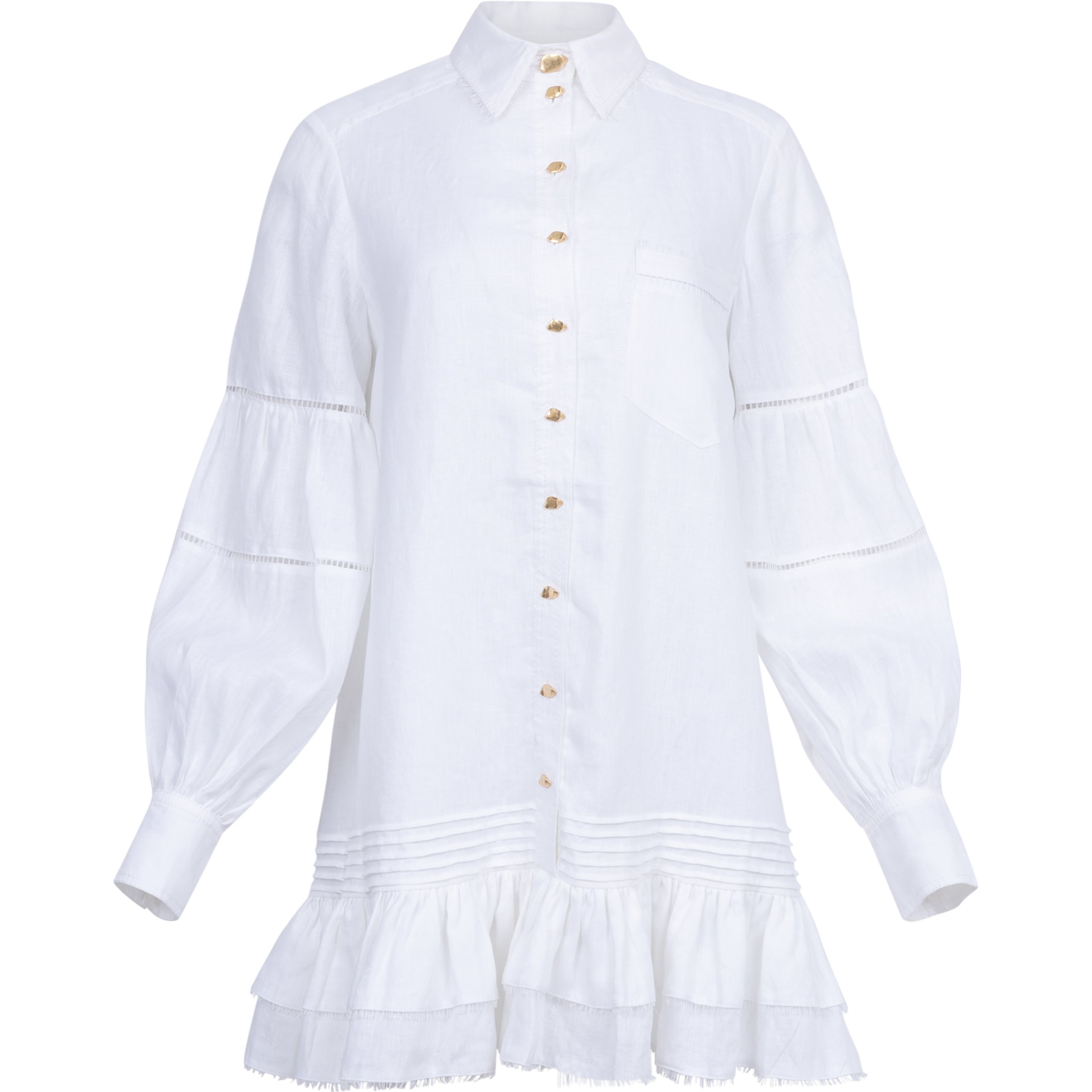Lotus Shirt Mini Dress - Ivory