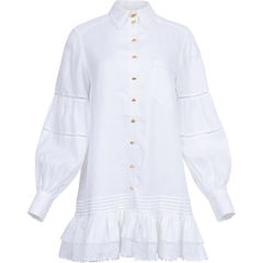 Lotus Shirt Mini Dress - Ivory