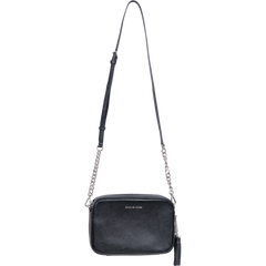 Md Camera Bag Sh Rhodium Leather - Black