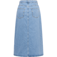 Krista-Gerda Hw Long Denim Maxi Skirt - Light Blue Denim