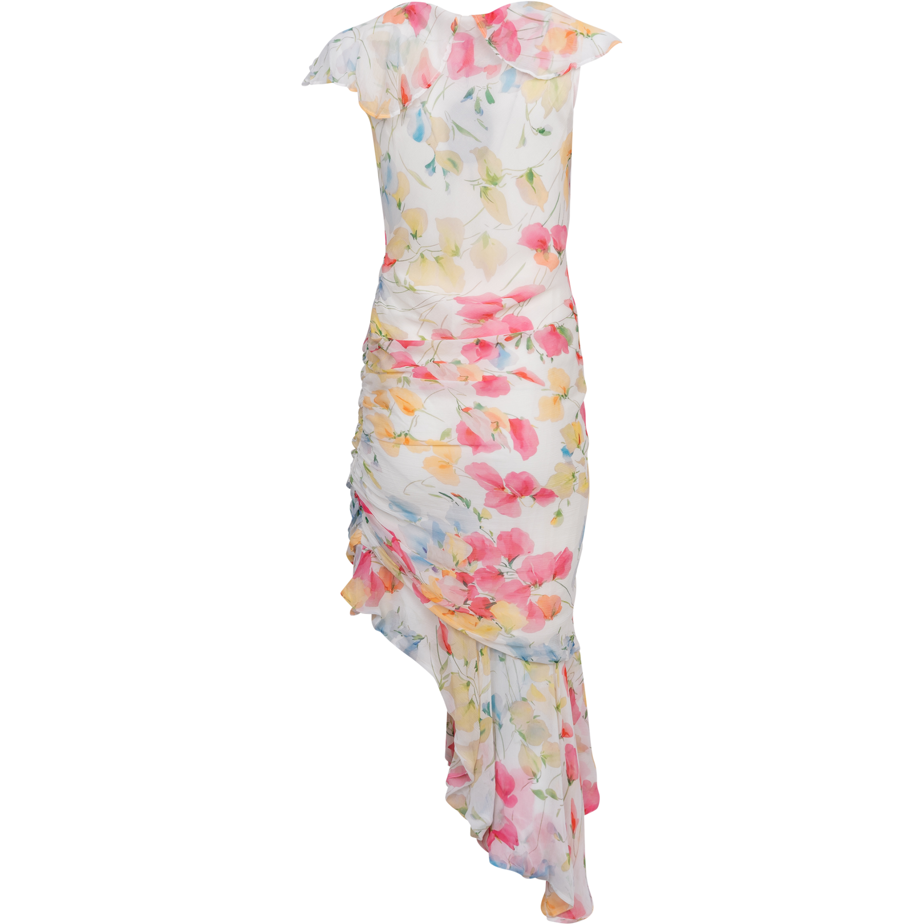 Chiffon Asymmetric Dress - Wildflowers