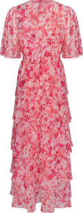 Kallie Dress W Tiered Skirt - Pink