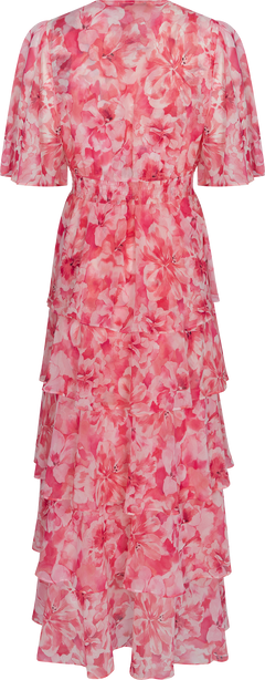 Kallie Dress W Tiered Skirt - Pink