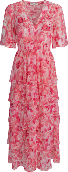 Kallie Dress W Tiered Skirt - Pink