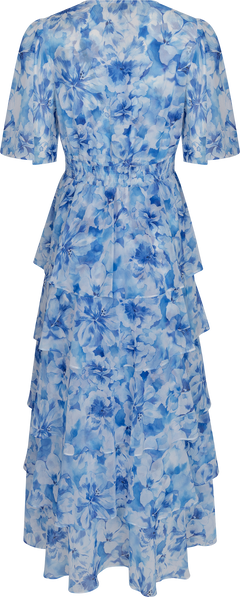 Kallie Dress W Tiered Skirt - Blue