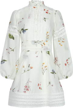 Aliah Garden Dress - White Garden
