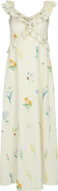 Melbaic Dress - Off White Flower Print
