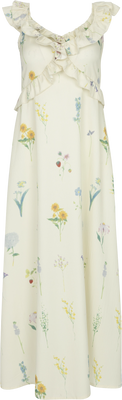 Melbaic Dress - Off White Flower Print