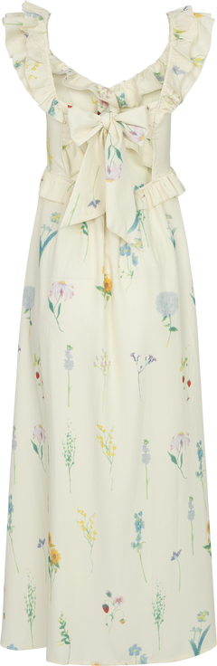Melbaic Dress - Off White Flower Print