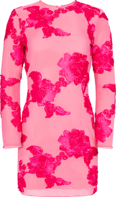 Malouic Mesh Dress - Fuchsia Pink Flower