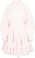 Short Ranch Frill Dress - Light Pink