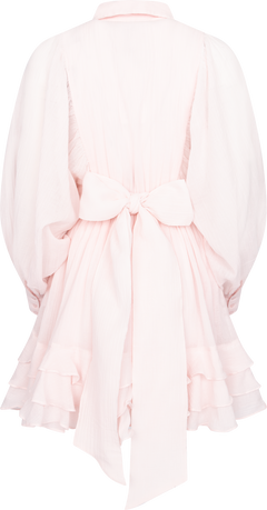 Short Ranch Frill Dress - Light Pink