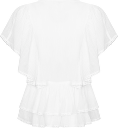 Frill Bow Top - Offwhite
