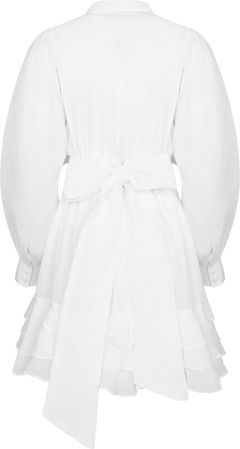 Short Ranch Frill Dress - Offwhite
