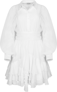 Short Ranch Frill Dress - Offwhite