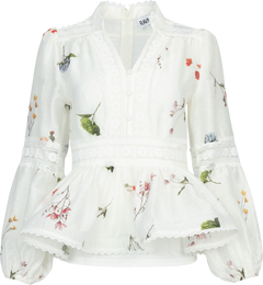 Aliah Garden Blouse - White Garden