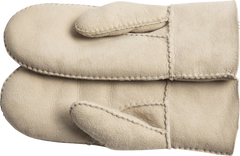 Mina Shearling Mittens - Beige