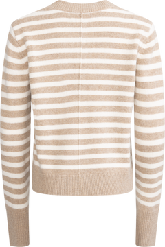 Structured Wool Cardigan - Oatmeal Snowflake Stripe