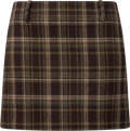 Jennifer Wool Checked Mini Skirt - Dark Brown