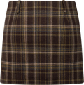 Jennifer Wool Checked Mini Skirt - Dark Brown