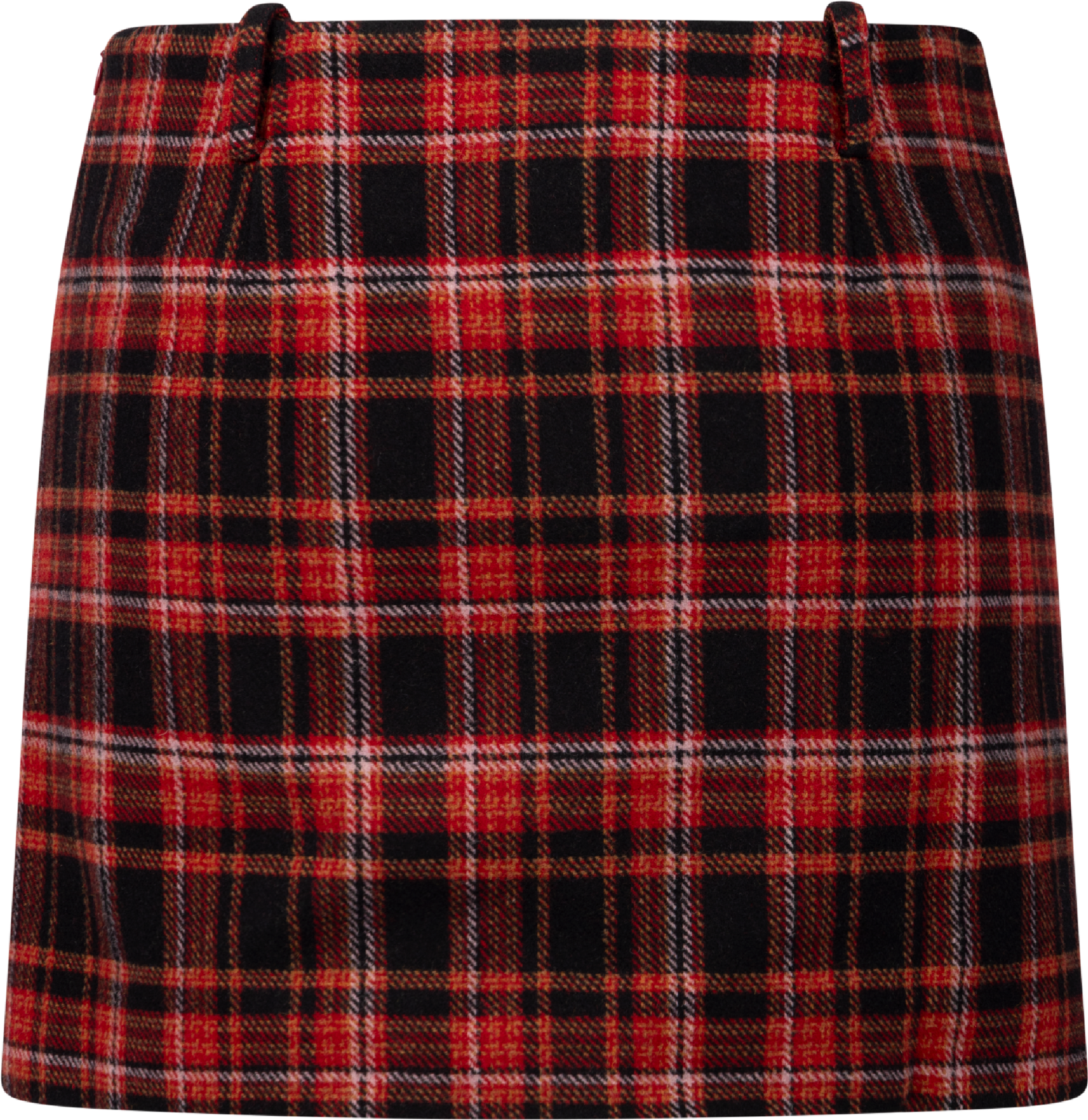 Jennifer Wool Checked Mini Skirt - Red