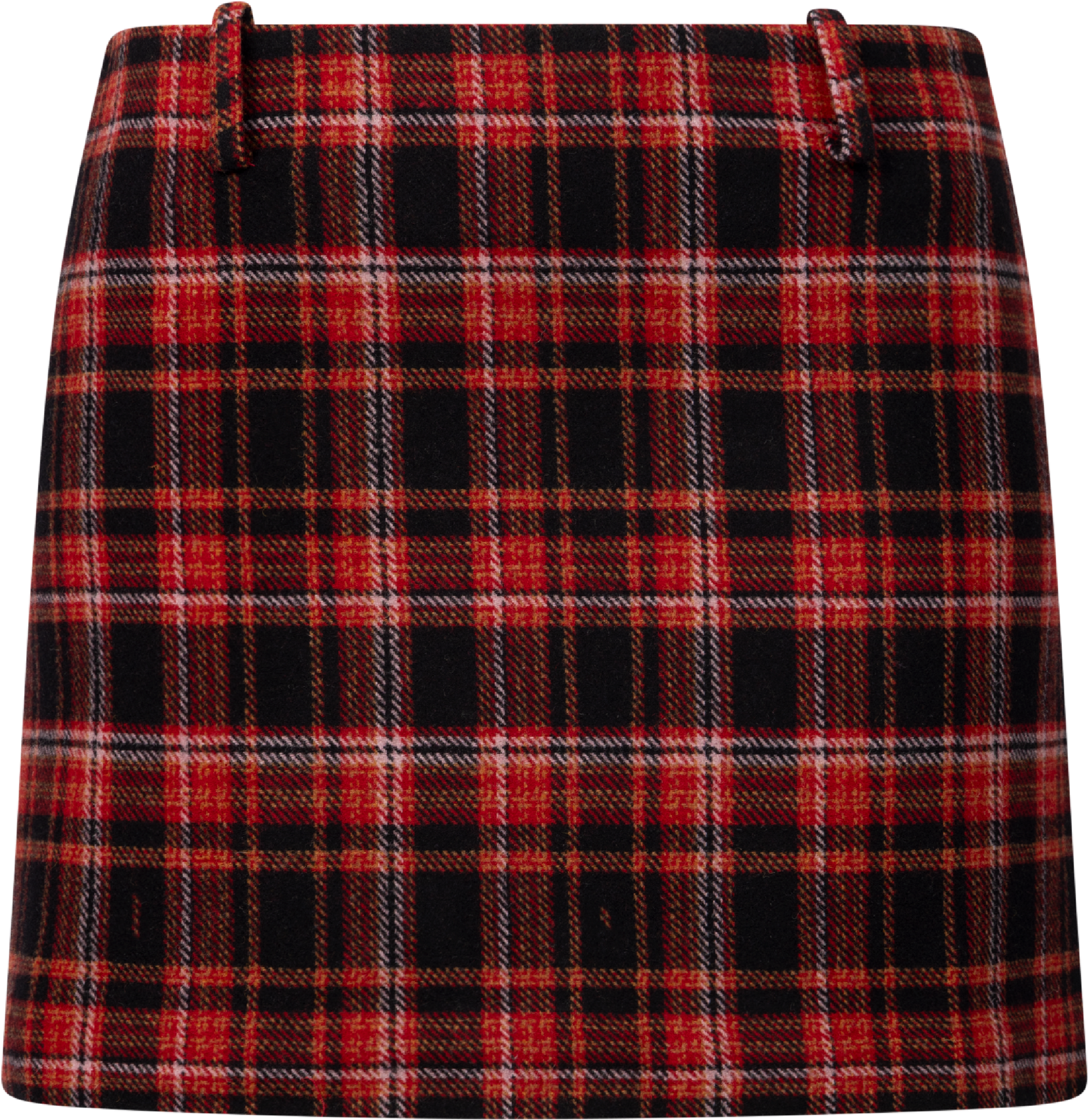 Jennifer Wool Checked Mini Skirt - Red