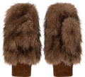Astrid Faux Fur Mittens - Brown