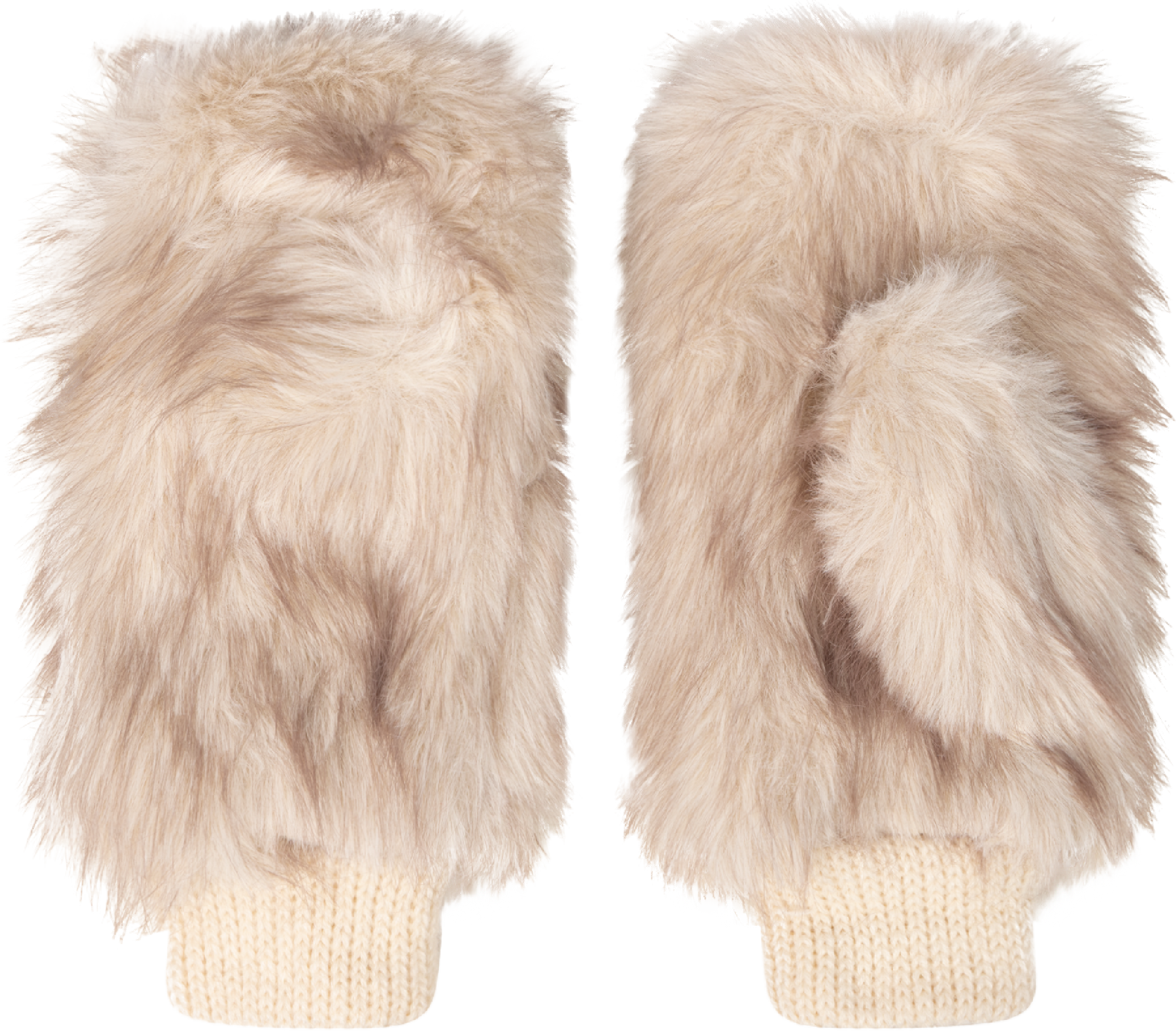 Astrid Faux Fur Mittens - Creme