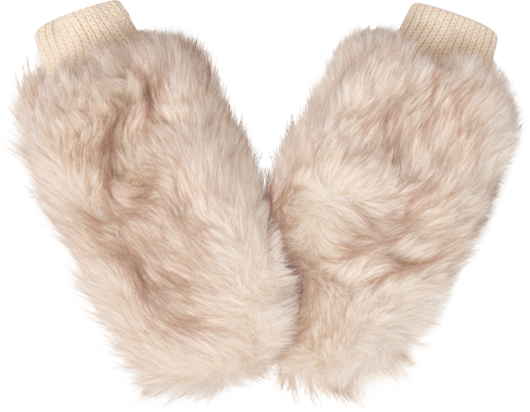 Astrid Faux Fur Mittens - Creme