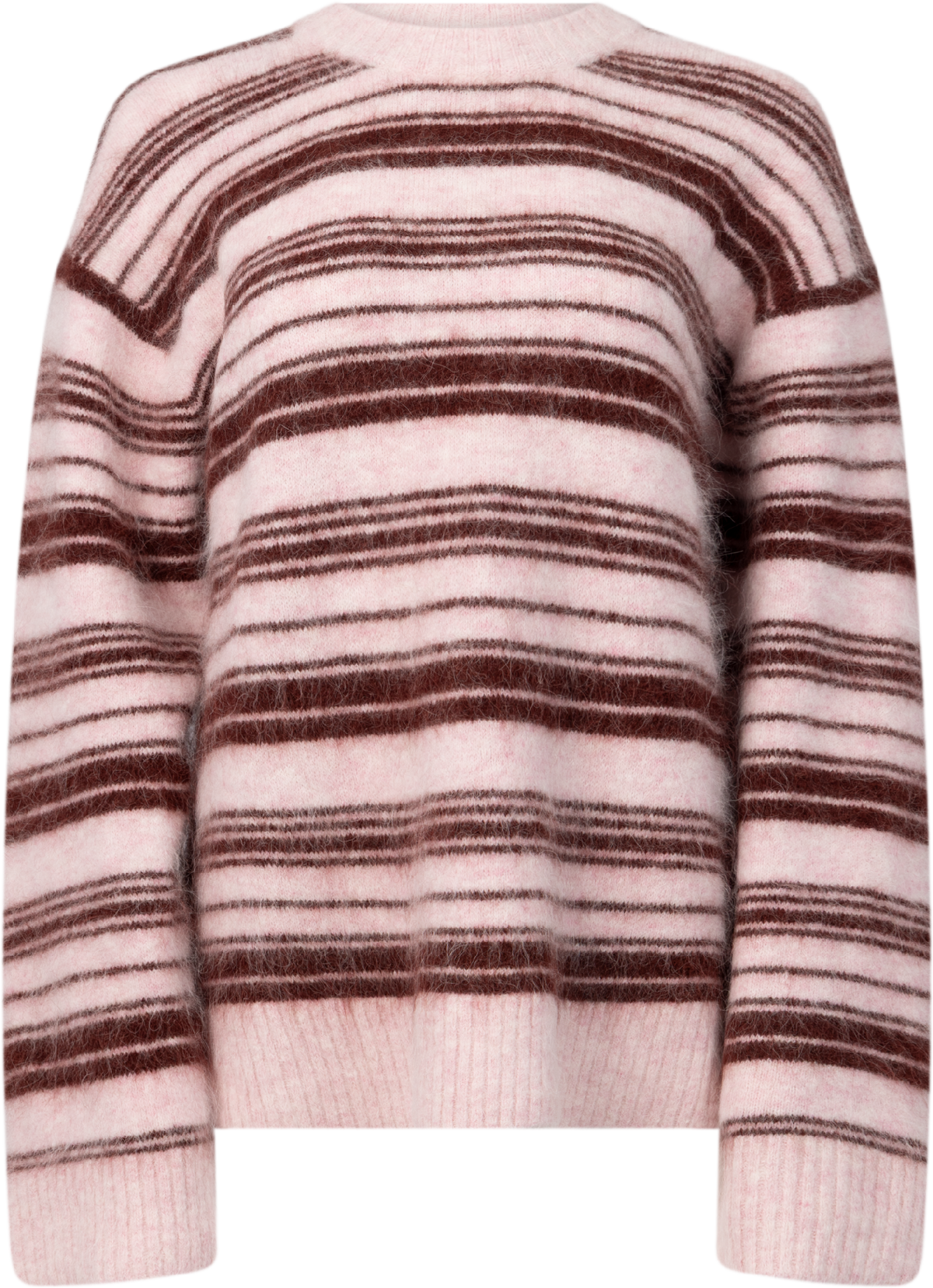 Fluffy Stripe Crew - Lt. Pink Mix