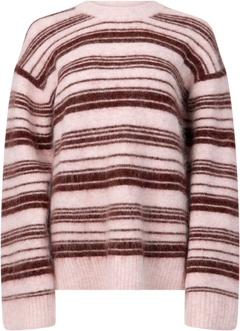 Fluffy Stripe Crew - Lt. Pink Mix