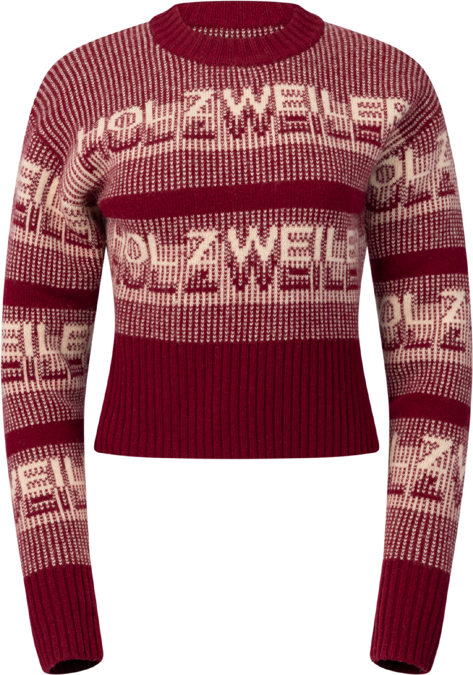 Ski Cropped Crew - Burgundy Mix