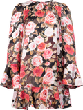 Satin Shift Dress - Midnight Roses