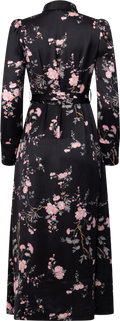Satin Belt Dress - Midnight Garden